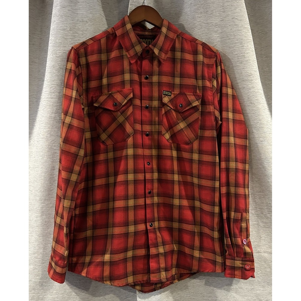 Dixxon Flannel Shirt Mens S Jarhead Red‎ Pearl Snap Up Plaid Workwear